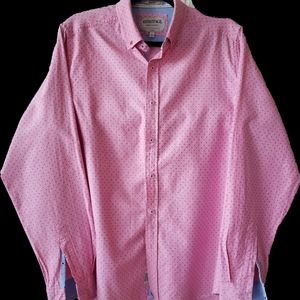 Heritage large pink slim fit button up dress shirt